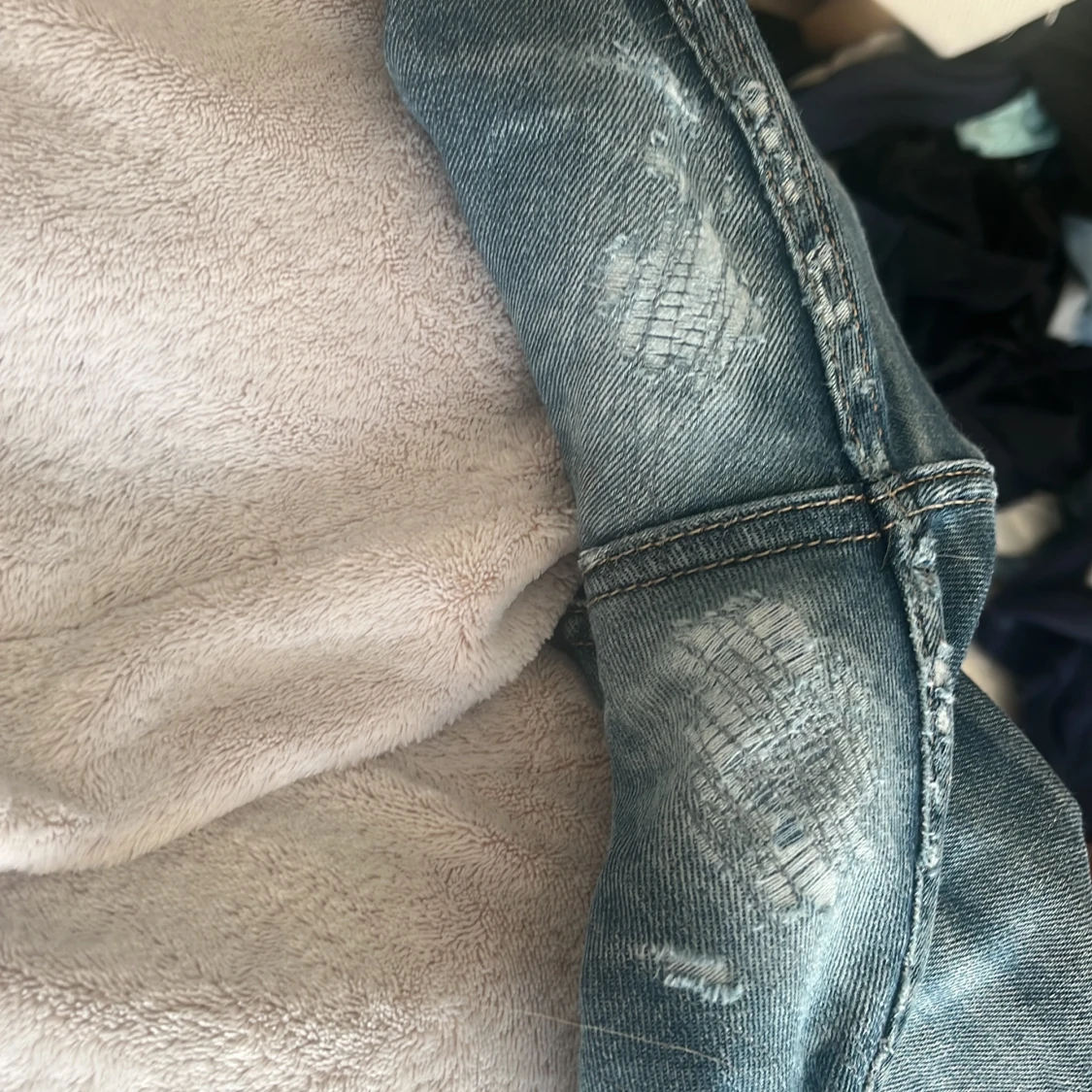 Blå bootcut jeans - 2