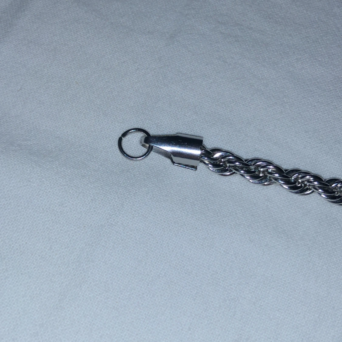 Silverfärgat kordell halsband - 90