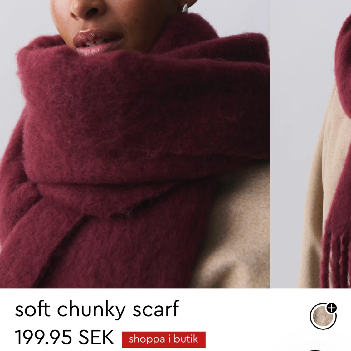 Vinröd halsduk - 90