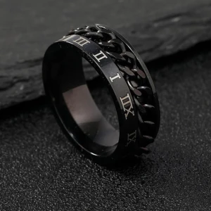 Svart ring med romerska siffror - 💕Silver ring, rostfritt, är 1,9 i diameter och passar jättebra med allt 🤗