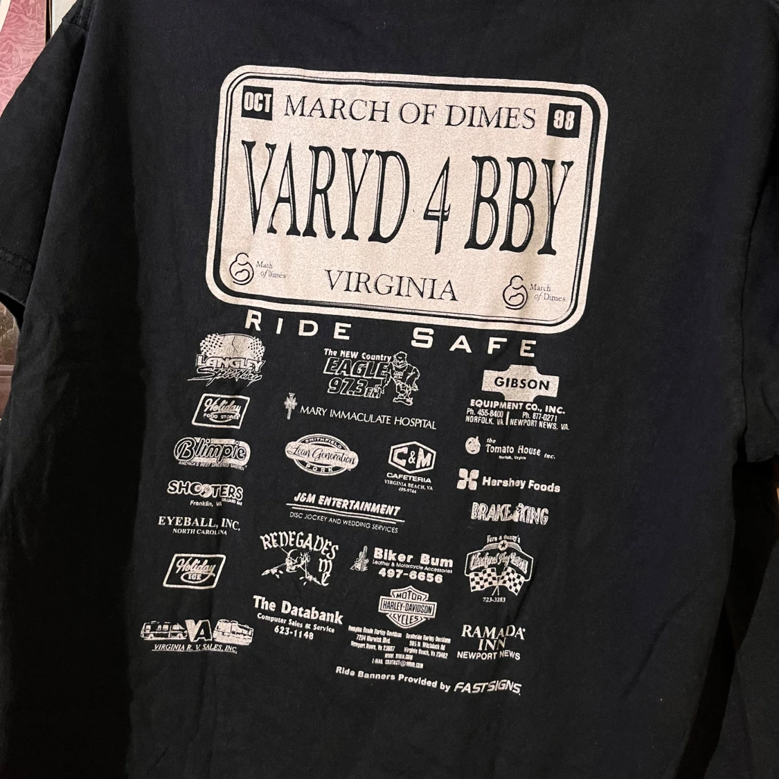 Svart vintage t-shirt med March of Dimes-tryck - 92