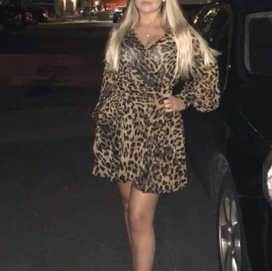 Leopardmönstrad klänning - 91