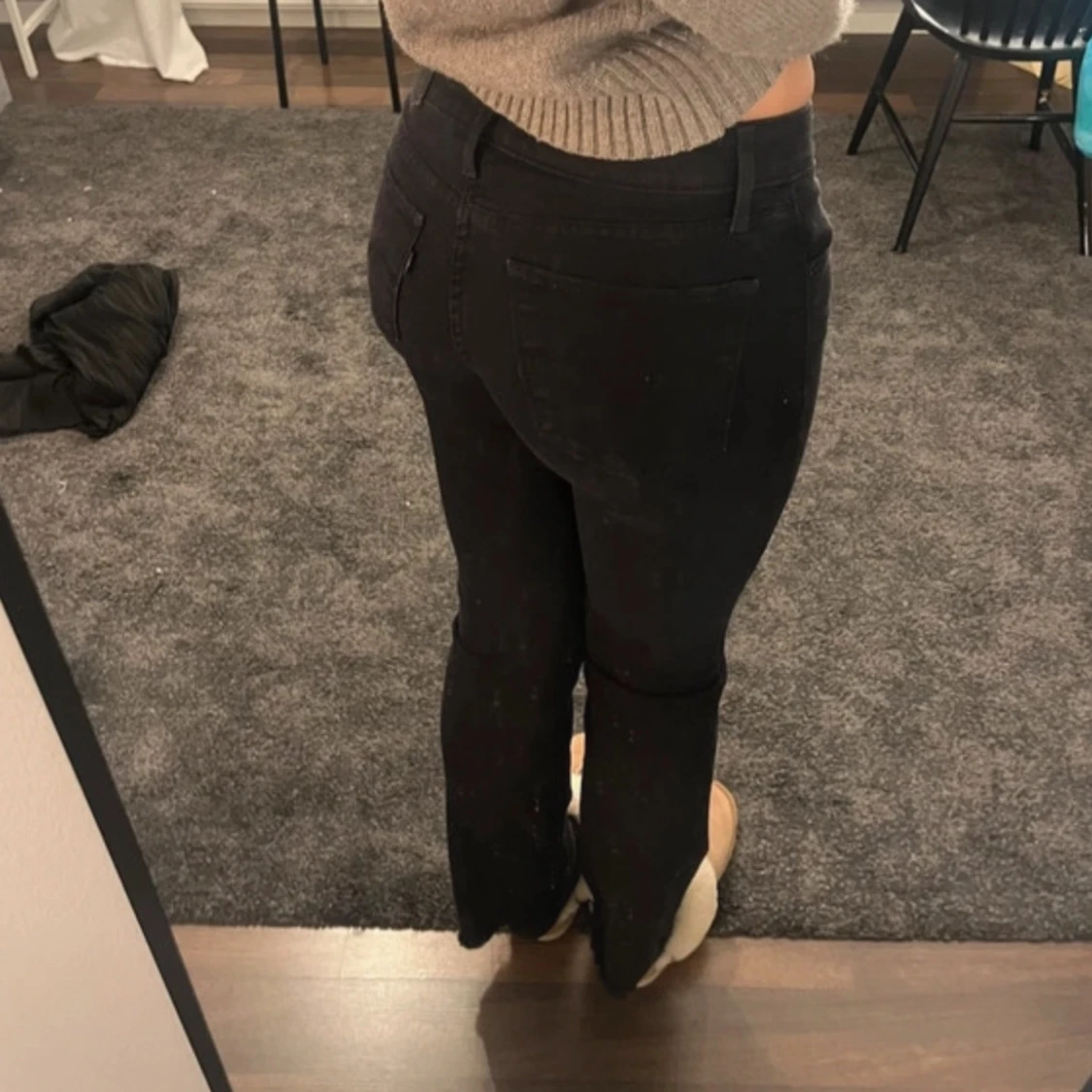 lågmidjade bootcut jeans - 91