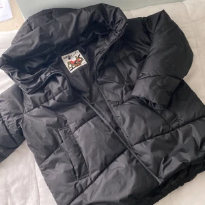 Svart pufferjacka från Amisu - Säljer en snygg svart pufferjacka från Amisu i storlek EU 40. Jackan är perfekt för kalla dagar med sin vadderade design och har en praktisk dragkedja framtill. Den är i mycket bra skick och redo för vinterns äventyr. Passar både till vardags och lite finare tillfällen.