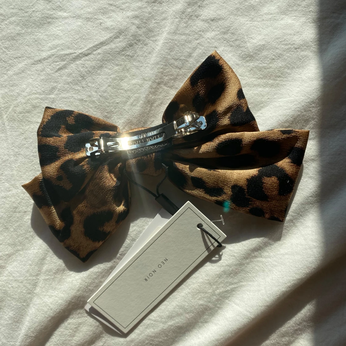 Leopard rosett hårklämma - 90