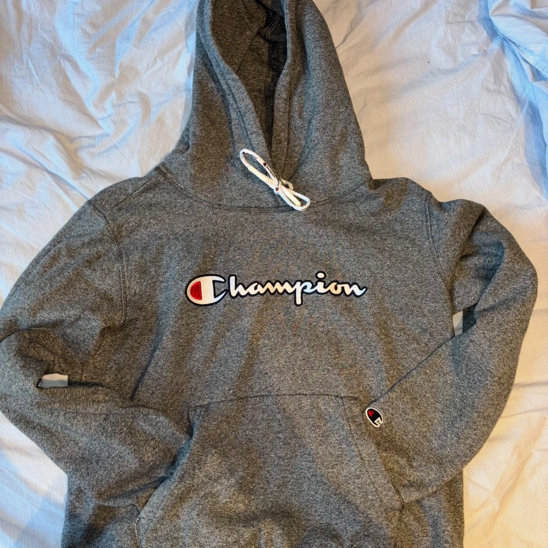 Grå hoodie från Champion