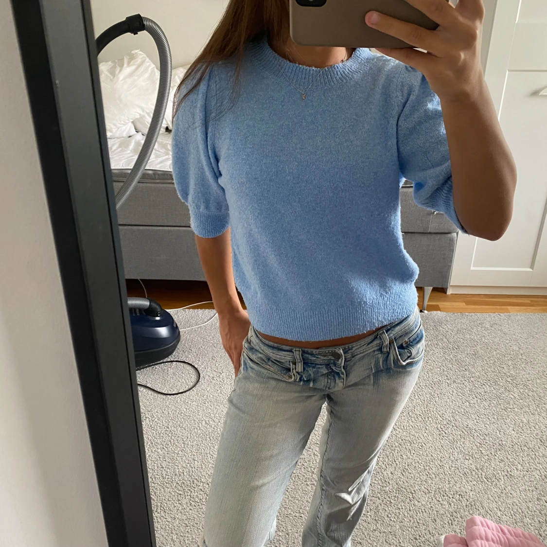 Blå Trekvartsärmad Tröja - 90