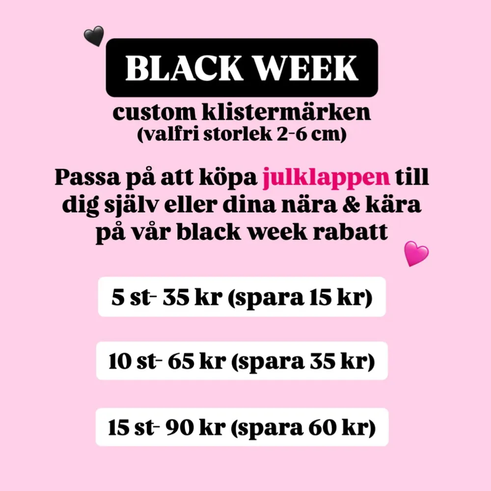 Välj dina egna bilder för 2-6 cm som klistermärken 🩷 gäller 25 nov till 1 dec 23.59. Accessoarer.