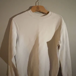 Vit långärmad tröja - Säljer en stilren vit långärmad tröja i mycket bra skick. Perfekt för både vardag och lite kyligare dagar. Tröjan har en klassisk design med rund hals och är superbekväm att ha på sig. Passar till det mesta i garderoben!