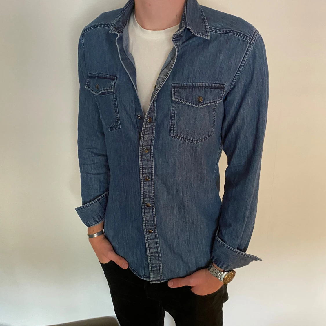 Jeansskjorta blå