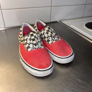 Vans Limited Edition - Knappt använda, har mest stått i garderoben och dammat. Fint skick, väldigt coola och unika. Den blöta fläcken framtill är bara vatten från när jag putsat upp dem.   Skosnören tillkommer men dem låg inne i skon när foton togs.