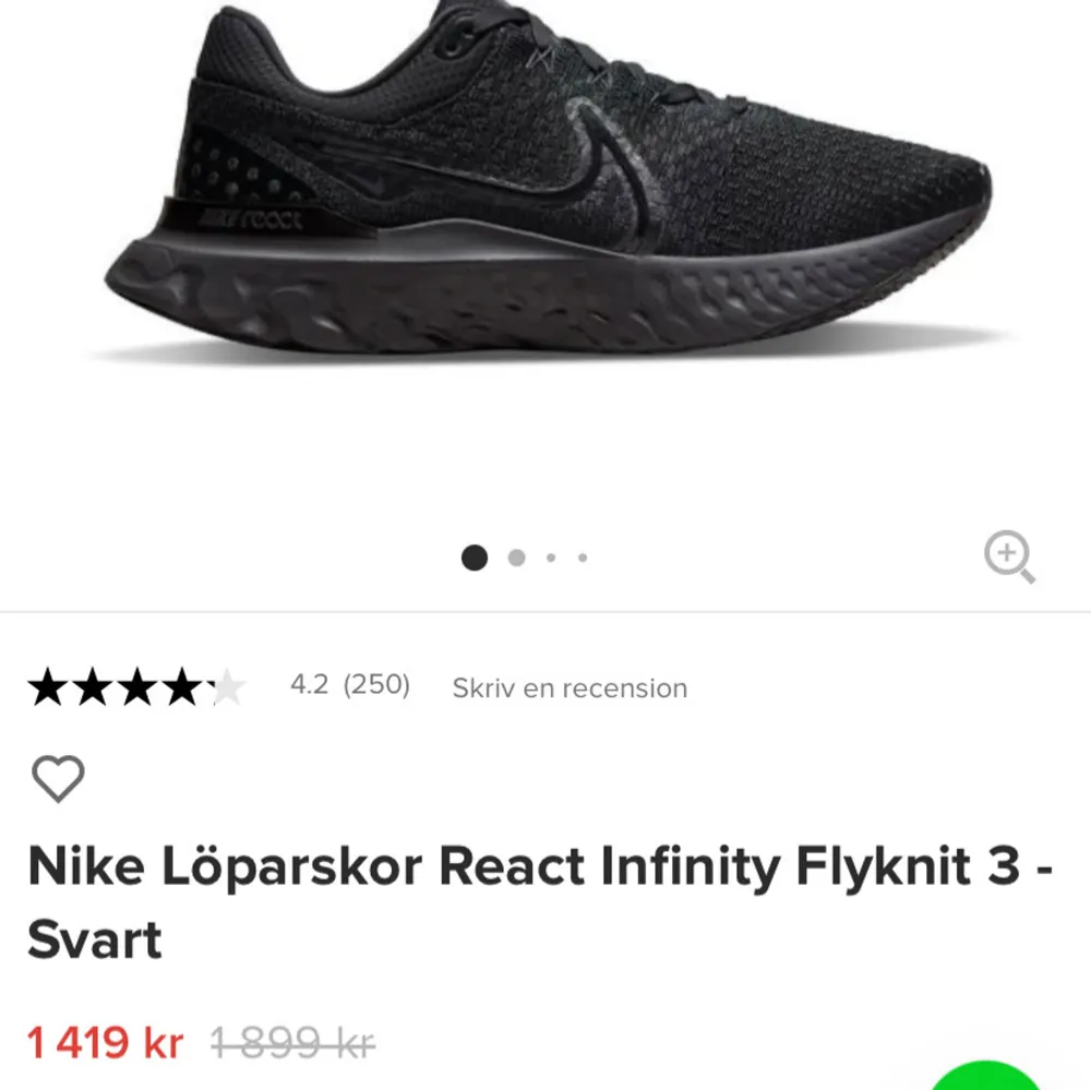 Säljer mina Nike Löparskor. Dessa är perfekta för löpning, men även utomhus aktiviteter. Skorna är använda 2 gånger. Skorna är i storlek 43. Skor.