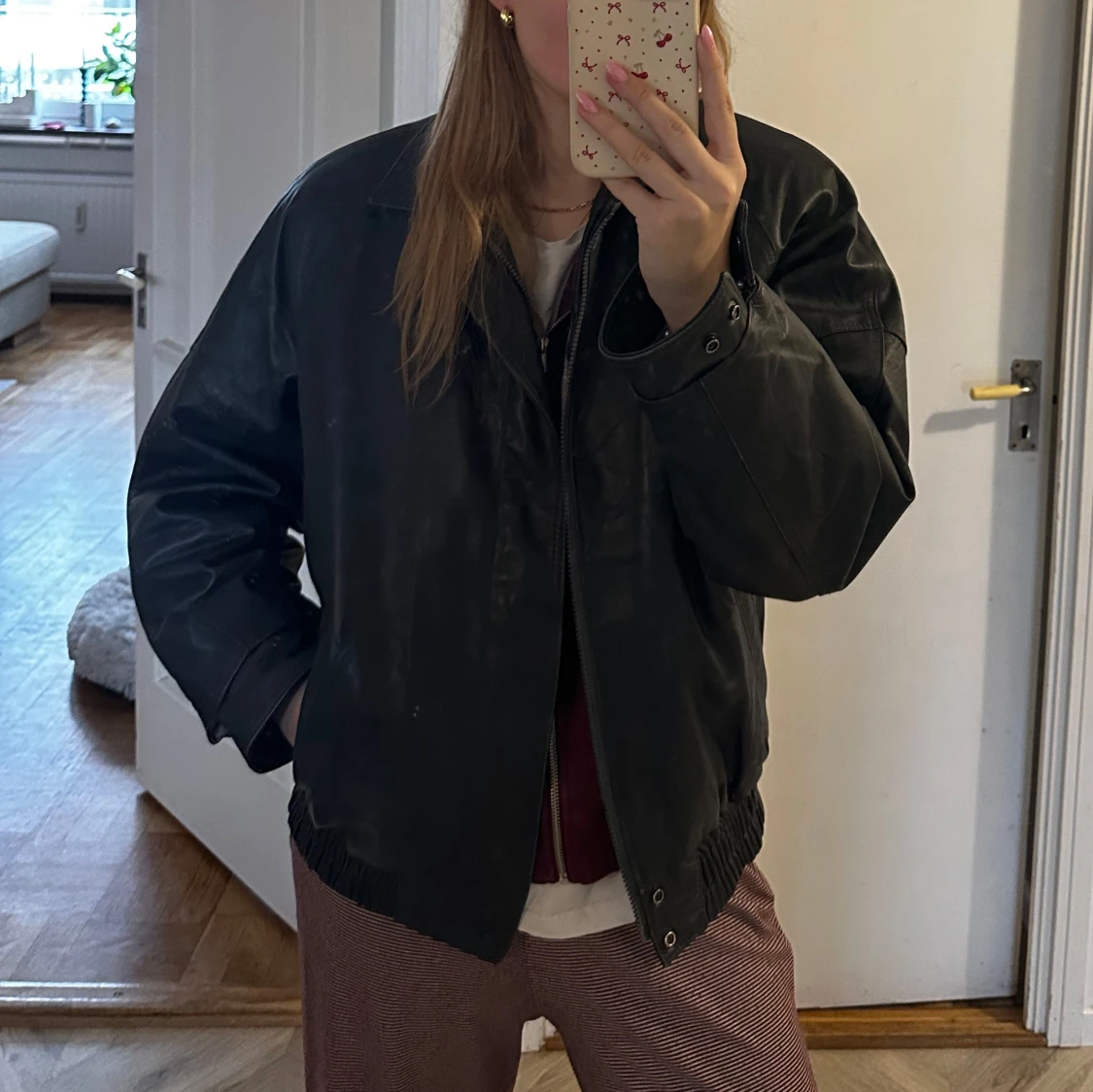 Svart skinnjacka från Manio Delfino - 90