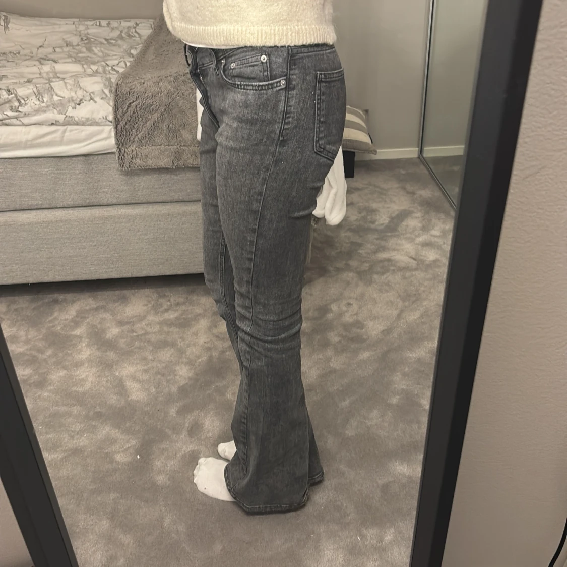 Grå/Svarta LOW Bootcut Jeans - 2