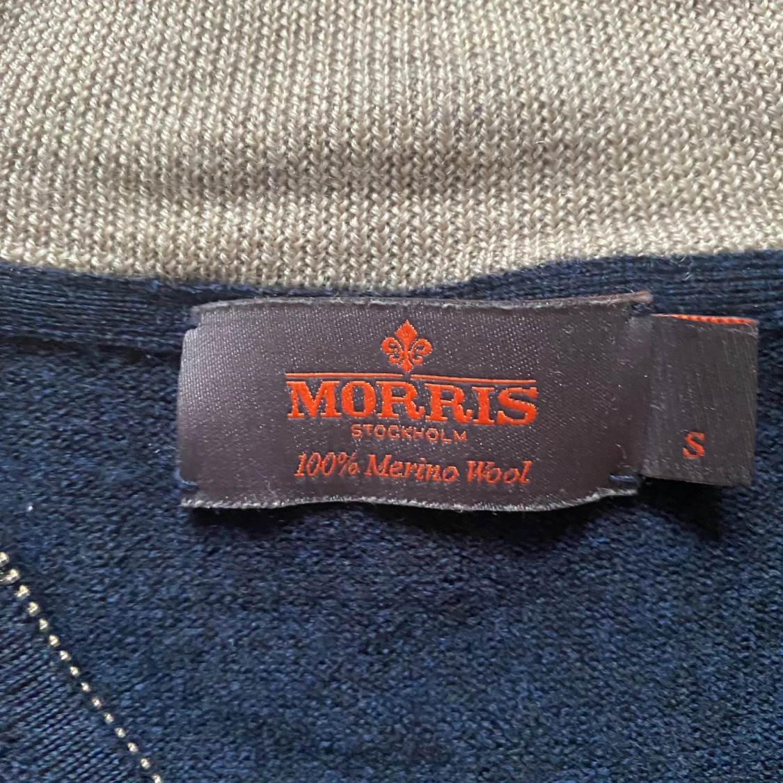 Mörkblå ull halfzip tröja från Morris - 91