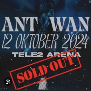 Antwan biljetter  - Säljer tre antwan biljetter bredvid varandra! 750kr styck så 2225 kr för alla