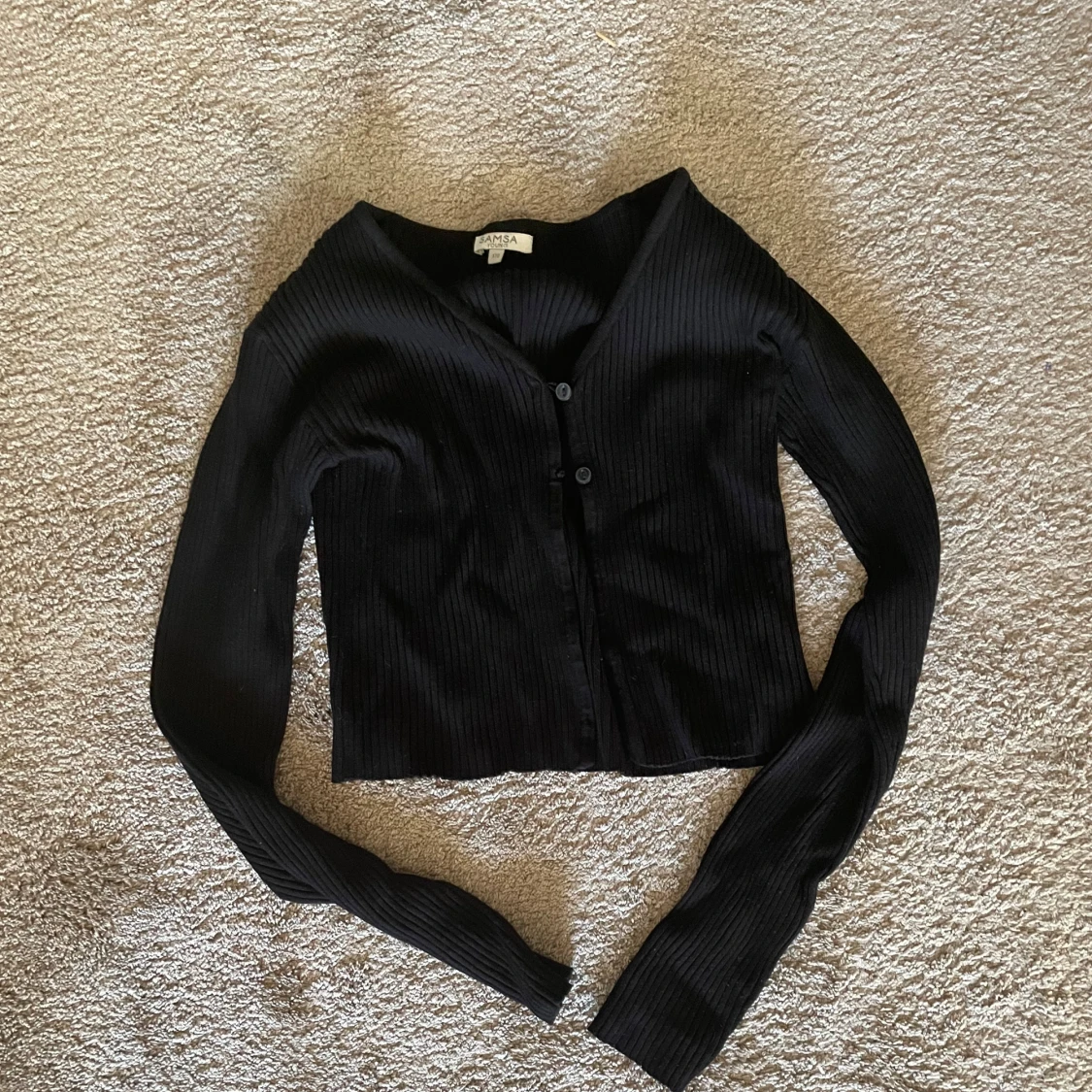 Svart ribbad kofta från Samsa Young - 1
