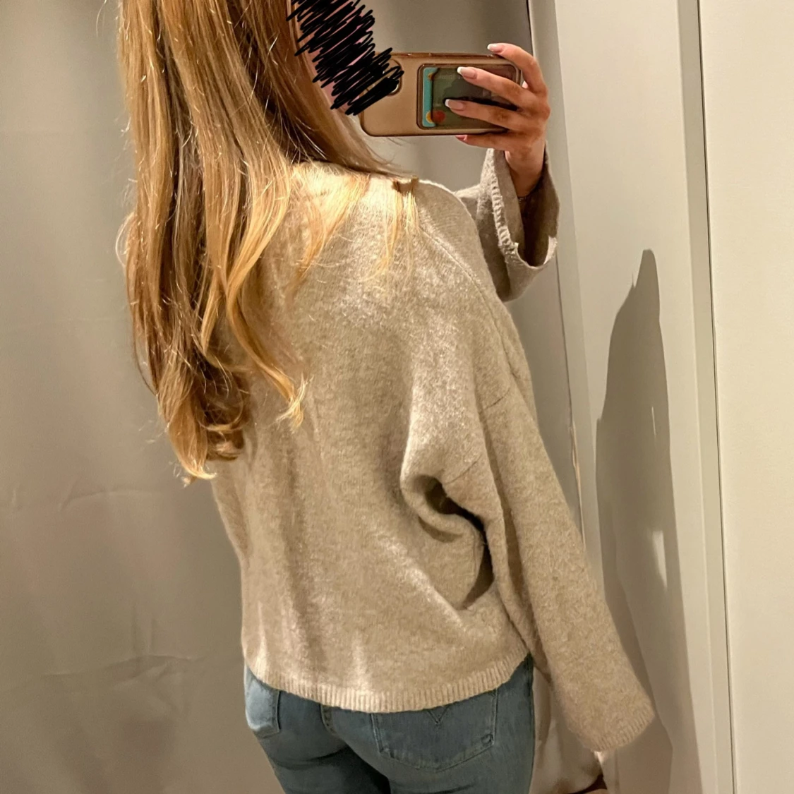 Beige stickad tröja - 3