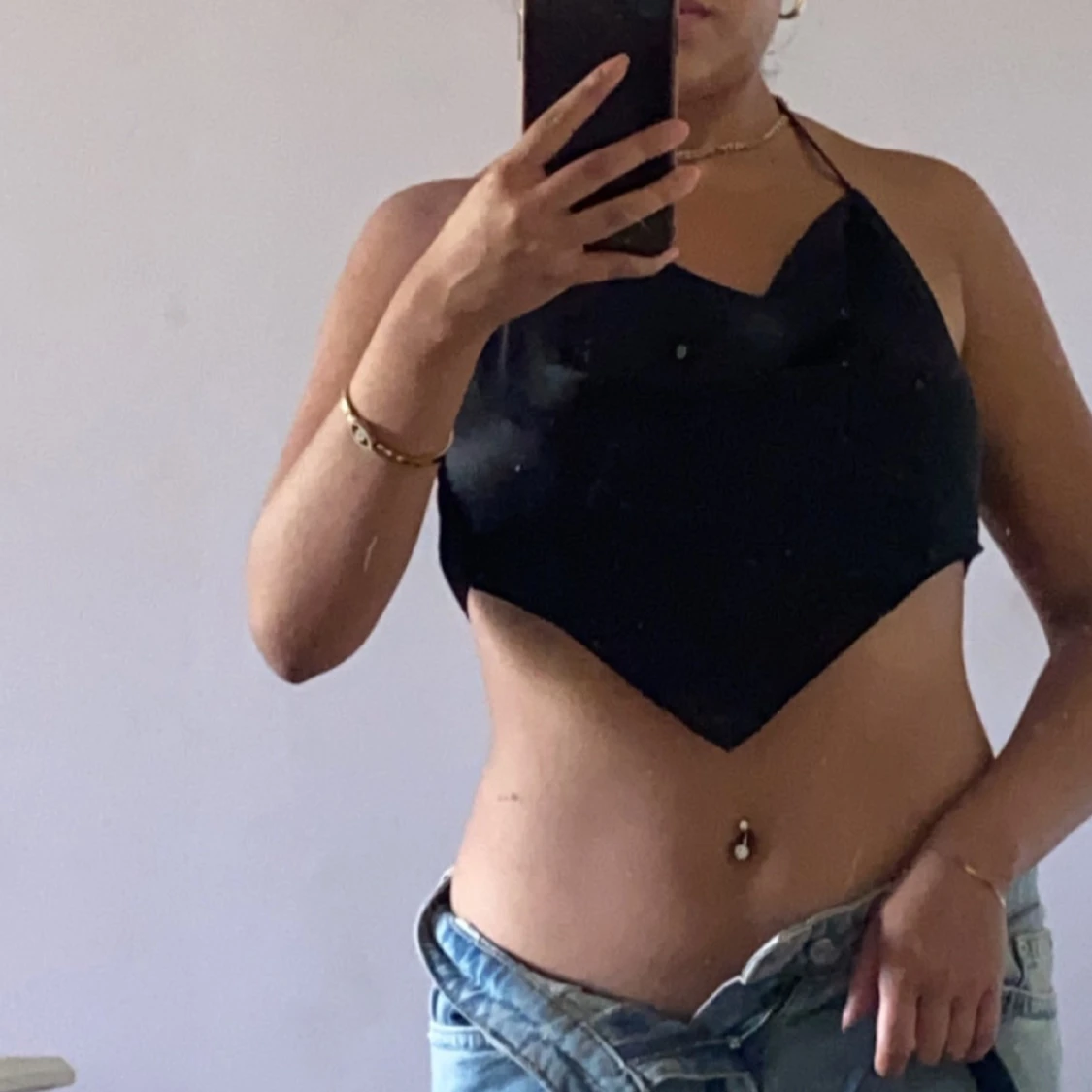 Svart backless topp - 91