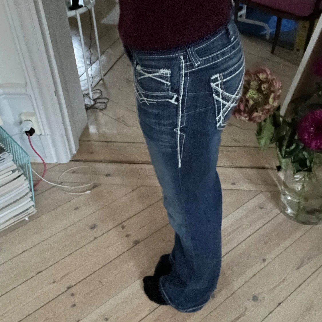 Lågmidjade bootcut jeans  - 92