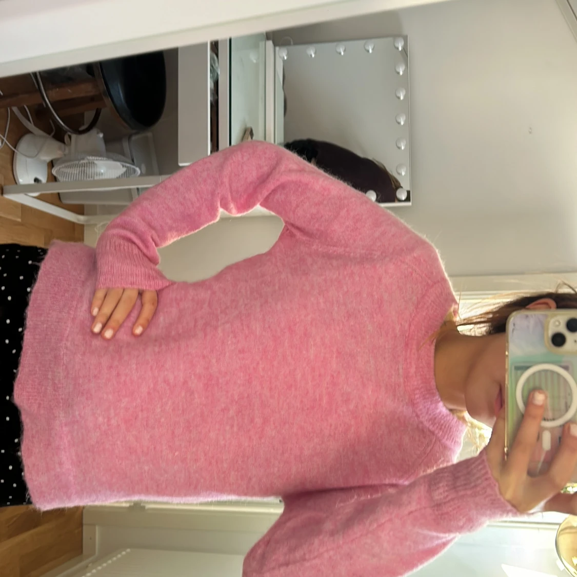 rosa stickad tröja - 90