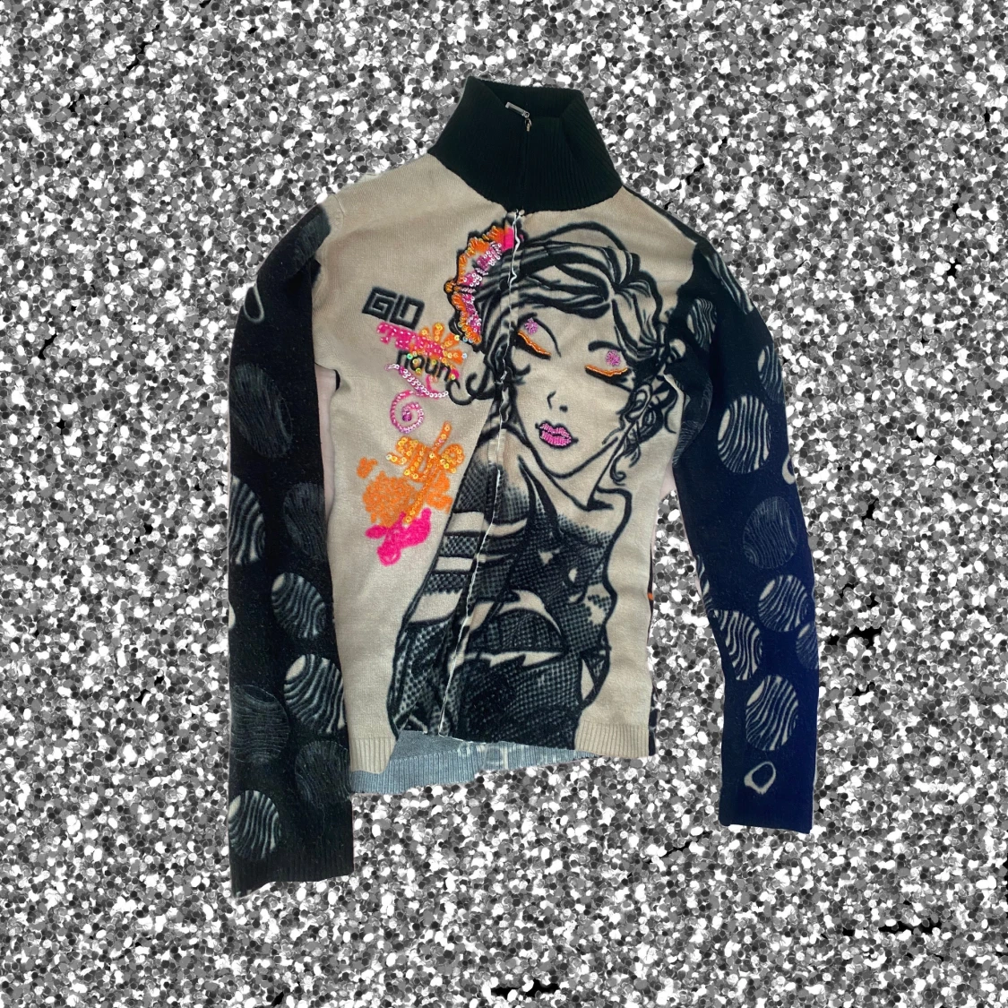 Grafisk polotröja med konstmotiv