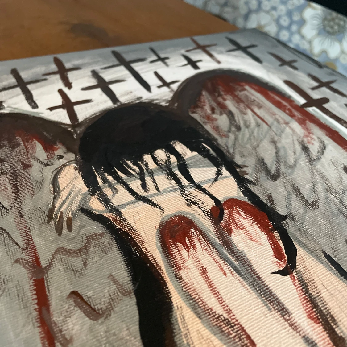 Målning av ängel med korsmotiv - 91