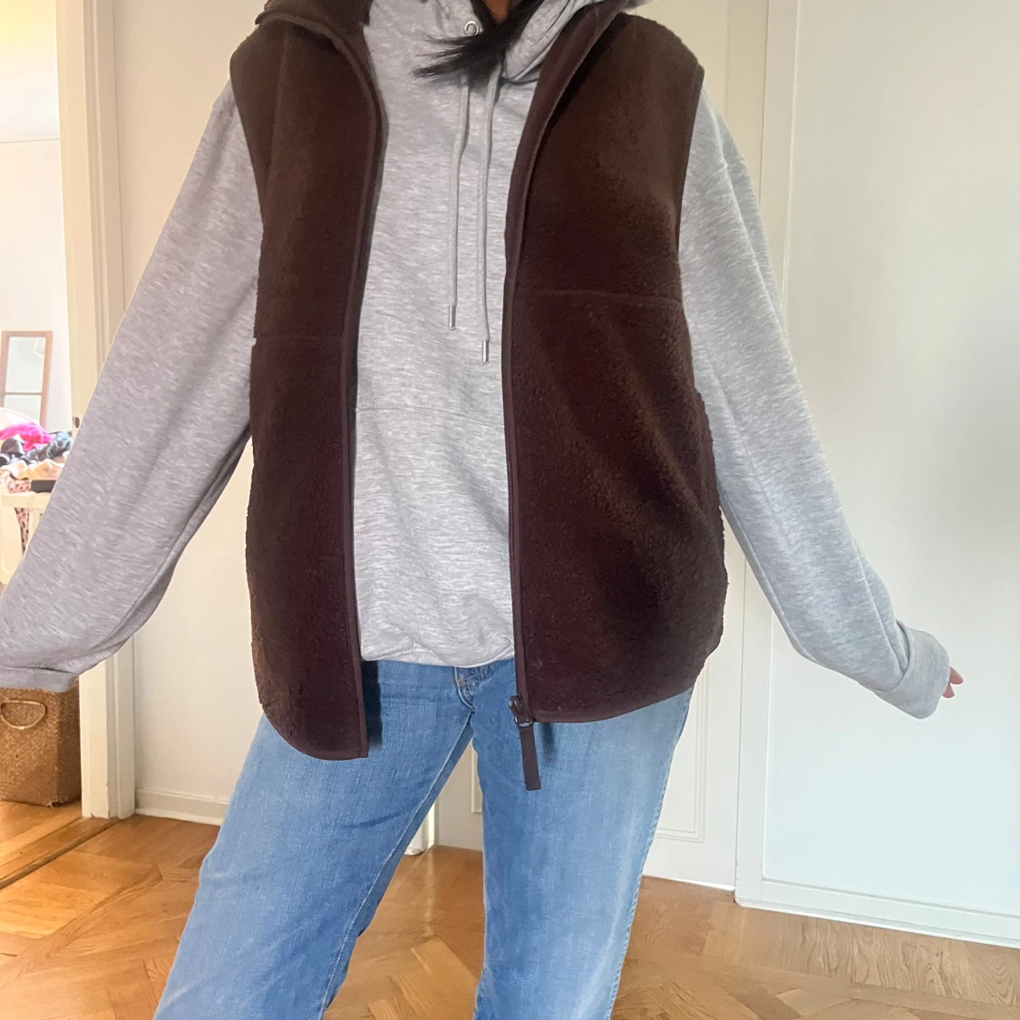 Brun teddyjacka  - 91