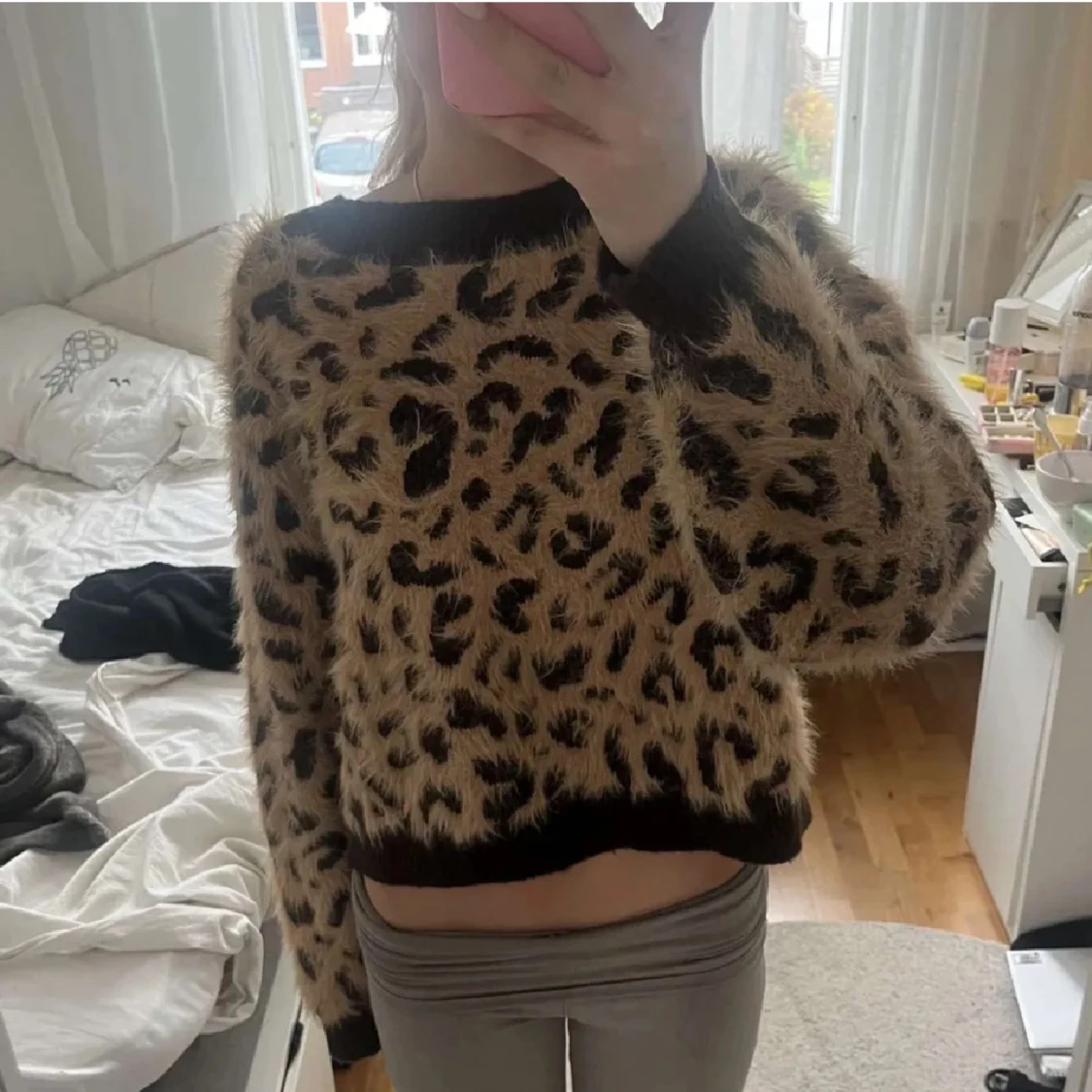 Stickad leopard tröja - 90