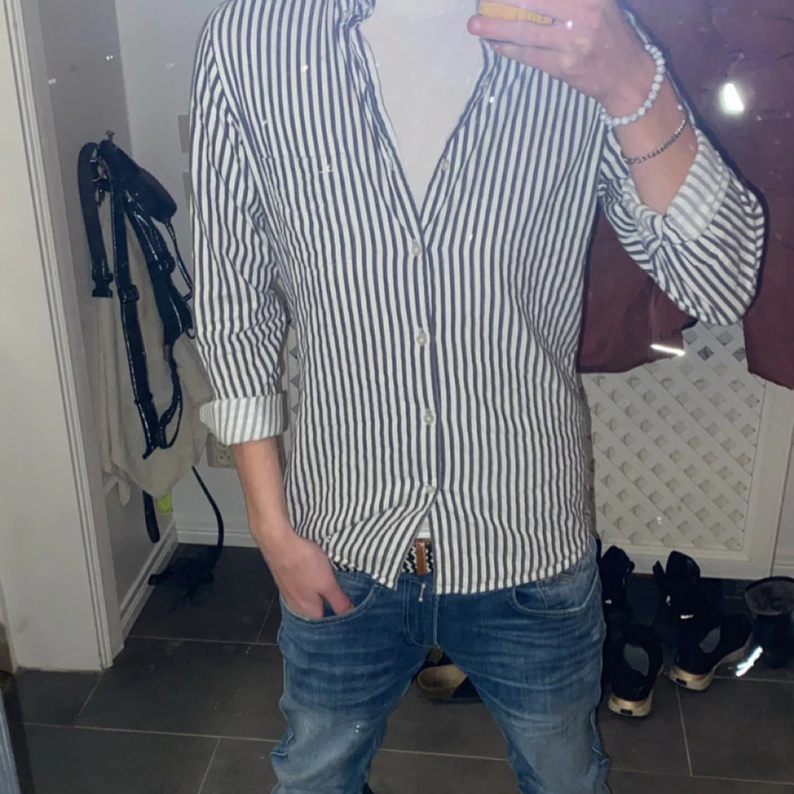 Randig skjorta med knappar