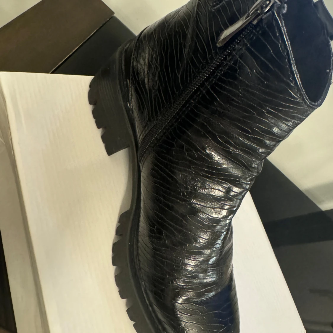 Svarta boots med dragkedja - 90