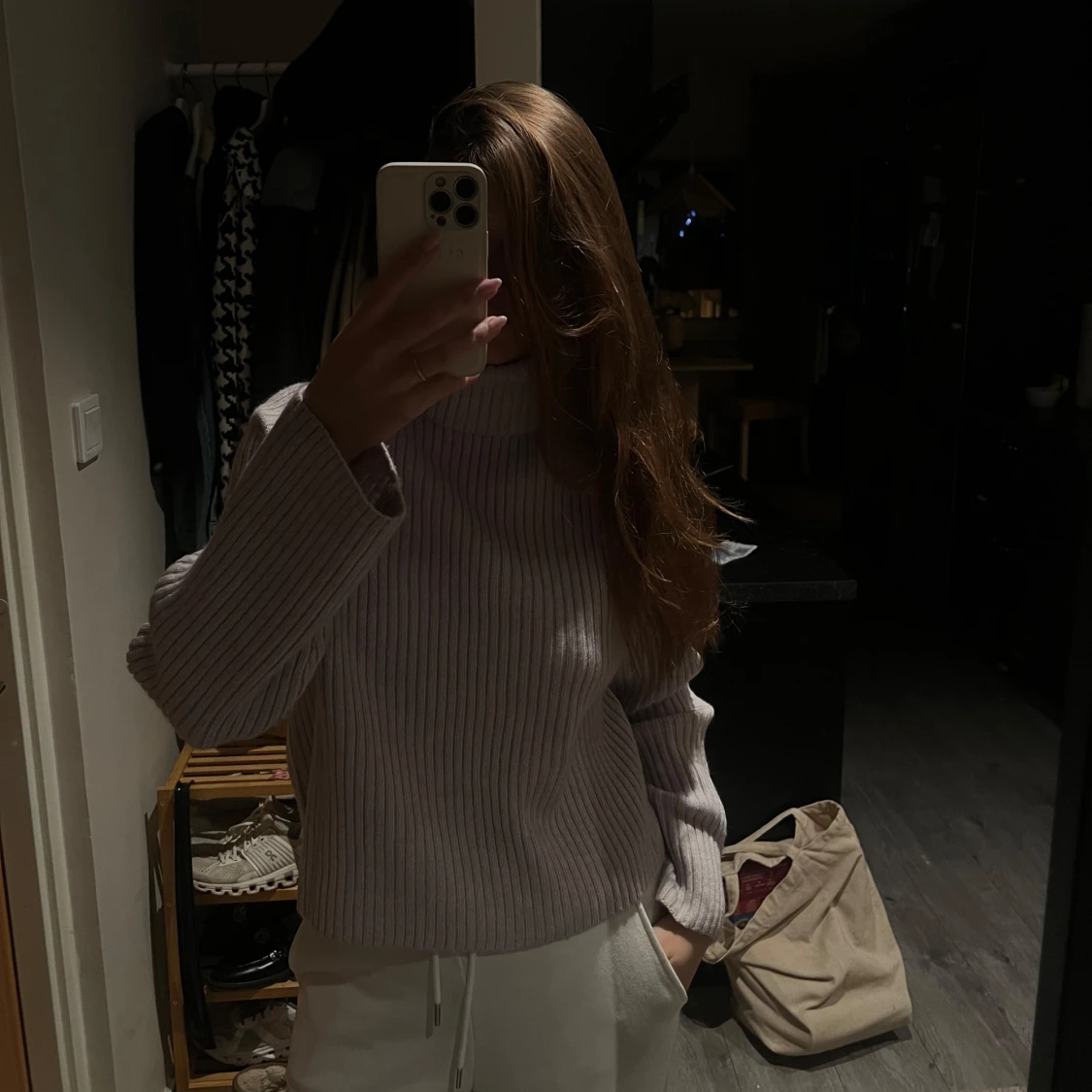 Ljuslila stickad tröja från H&M