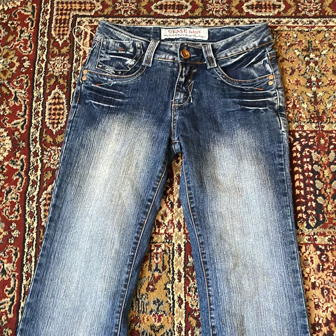 Blå midja jeans (thrifted) - 1