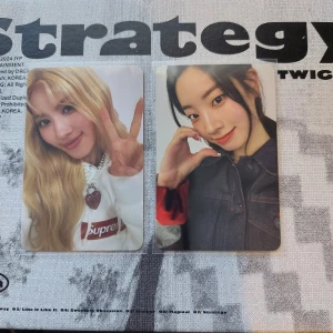 Kpop twice strategy photocards  - Wtt/wts strategy photocards  Want: 35 kr per or wl  Info: I am not responsible for lost or damaged package !! Only Sweden, only swish (but if you find a proxy, eu) !! Sweden based 