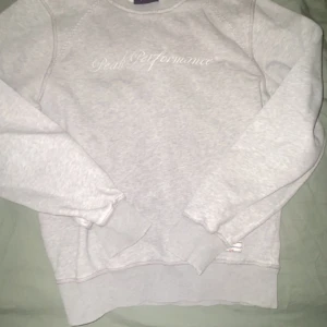 Grå sweatshirt från Peak Performance - Säljer en stilren grå sweatshirt från Peak Performance. Tröjan har en broderad logga på bröstet och långa ärmar med ribbade muddar. Perfekt för en avslappnad stil.
