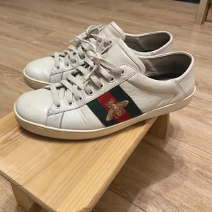 Gucci ace skor - Säljer mina Gucci ace skor självklart äkta och box ingår, bytt ut innersulan då den fick slitingar 👌 strl 42 kan passa 43