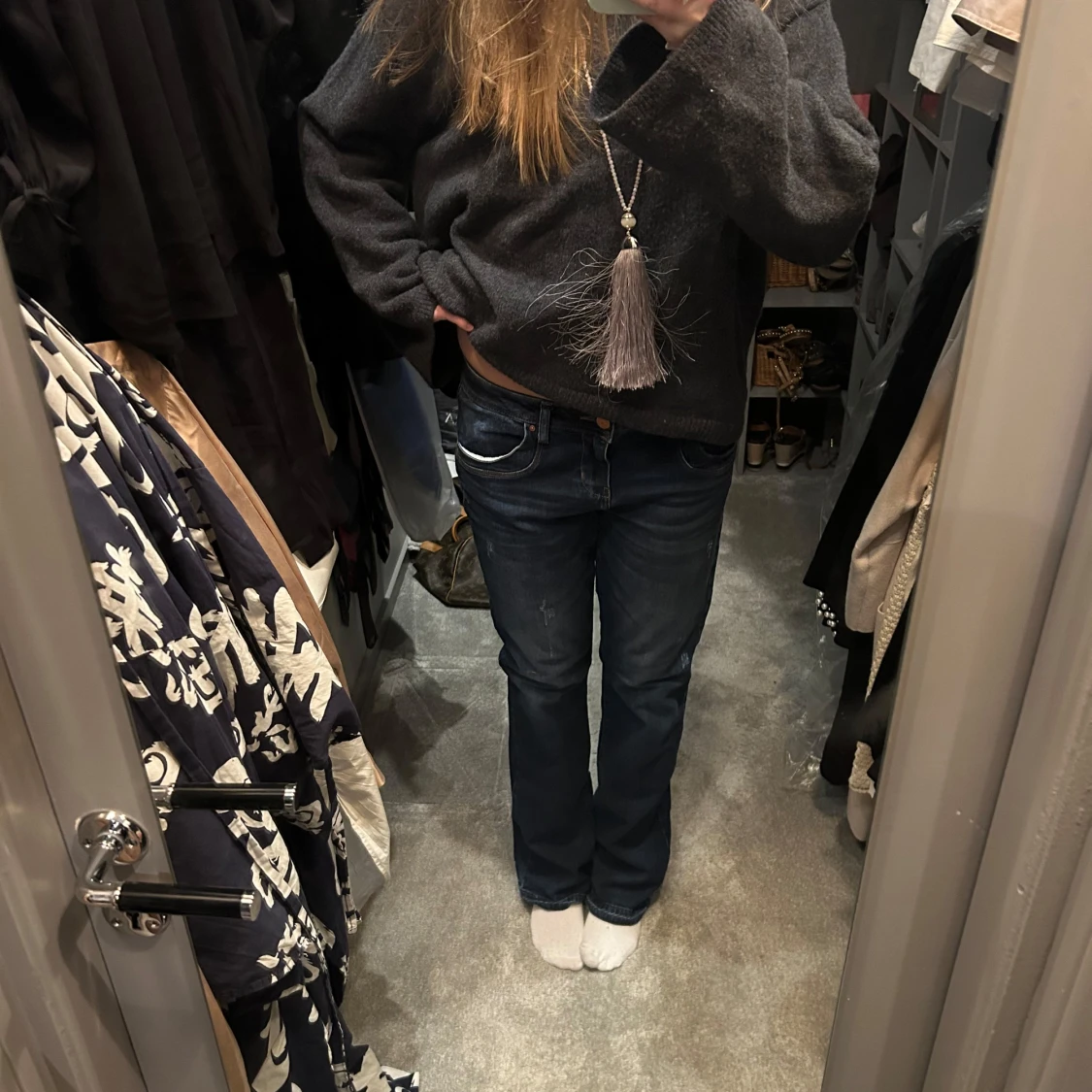 Blå jeans med bootcut - 2
