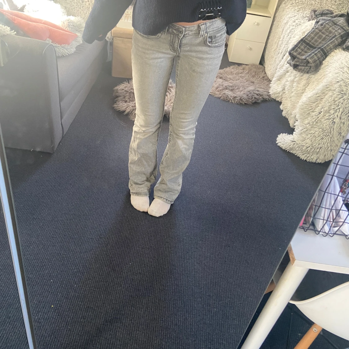 Grå jeans med bootcut - 4