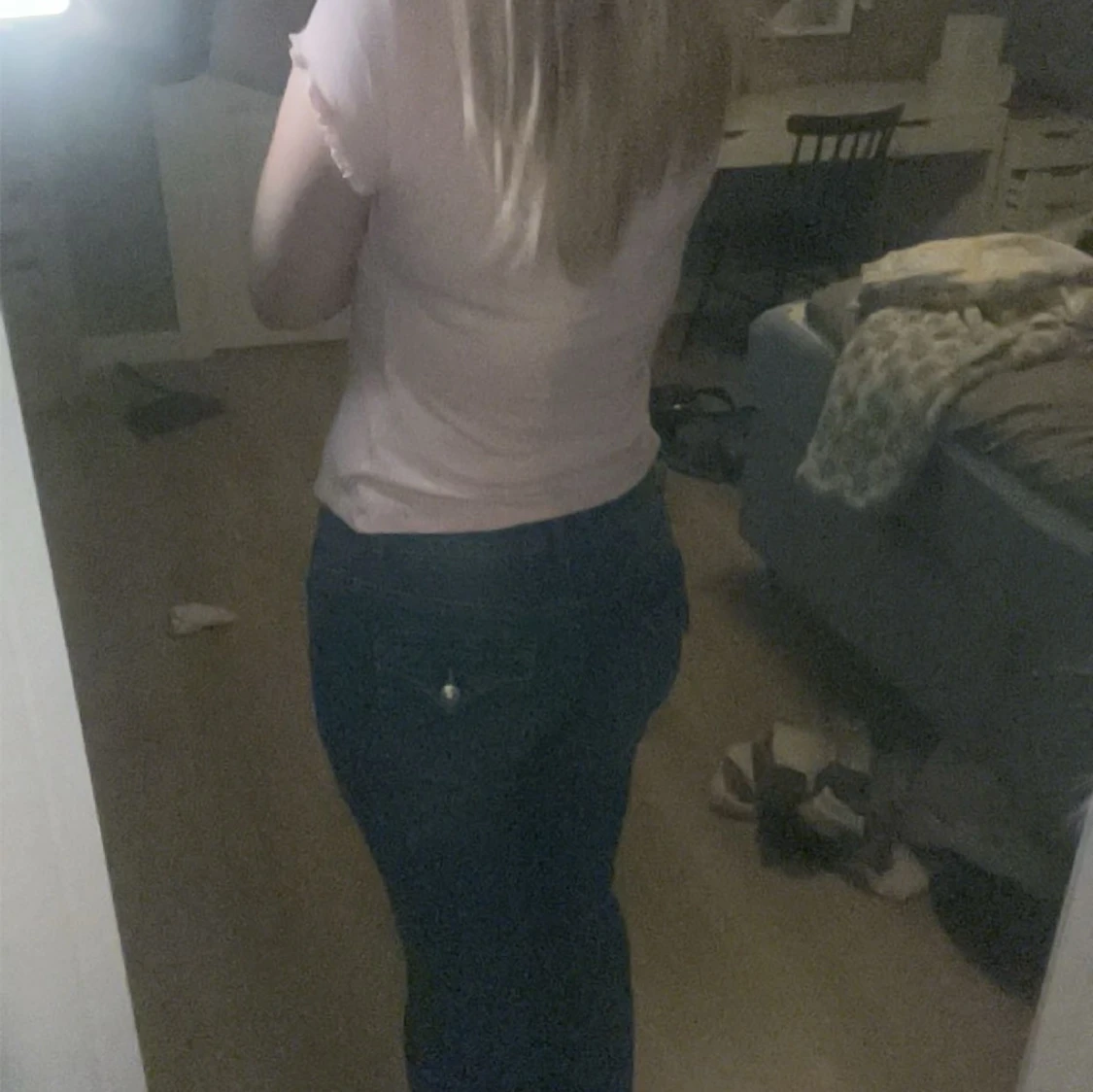 Blå jeans med bootcut - 1