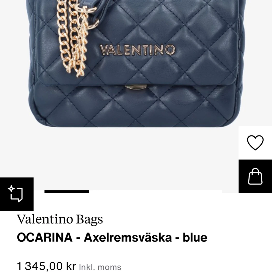 Blå quiltad axelväska från Valentino - 2