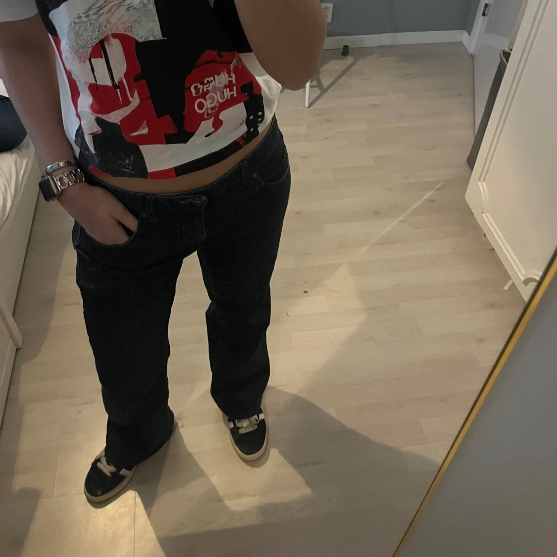 Svarta bootcut Tommy hillfiger jeans