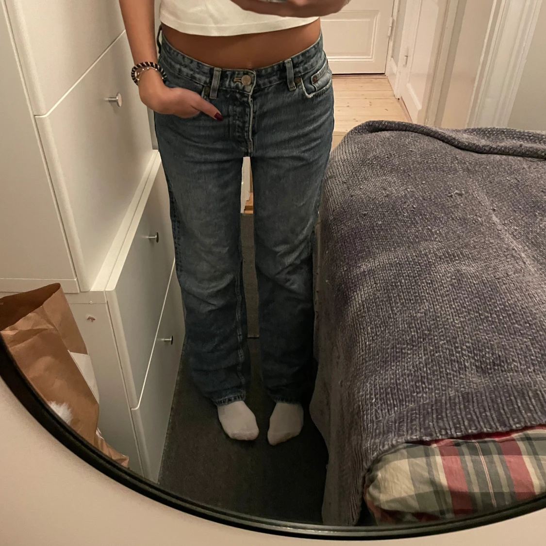 Blå bootcut jeans - 1