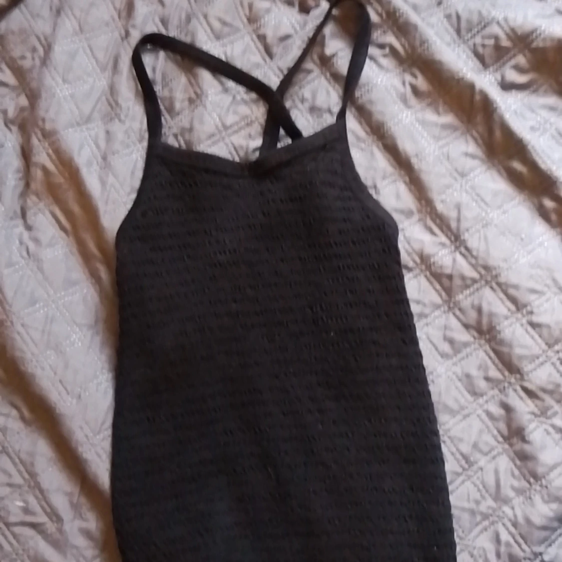 Svart ribbad linne - 90