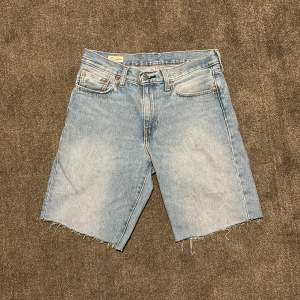 Ett par blåa Levis jeans shorts, så gott som nyskick inga defekter alls. Passar både killar och tjejer. Waist storlek 28 stämmer inte riktigt överens med verkligen passar 29. Jag på bilden är 182cm lång.