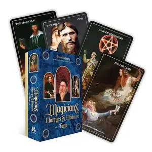 Magicians, Martyrs, and Madmen Tarot is an 80-card deck that celebrates macabre and miraculous people from throughout history. This deck can be used to connect with the strange, sensual and spiritual figures who have shaped our world with their magic.