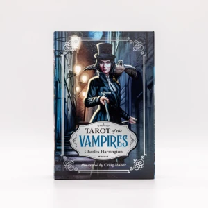 Tarot of the Vampires - Sink Your Fangs into the Mysteries of Life and Seek Out Your Darkest Desires. This thrilling deck resurrects vampire archetypes for a new age. These children of the night are modern, nuanced, and deadly creatures who will inspire you to unearth forgotten treasures within yourself. Craig Maher's illustrations explore themes of power, conflict, romance, and adventure. Woven throughout the cards is the eternal human story told through the eyes of vampires, and the companion book by Charles Harrington reveals how their journey gives you new insights into the cards. This Rider-Waite-Smith-based deck opens your eyes to the wonders of life, death, and what it's like to move through the world as an outsider.