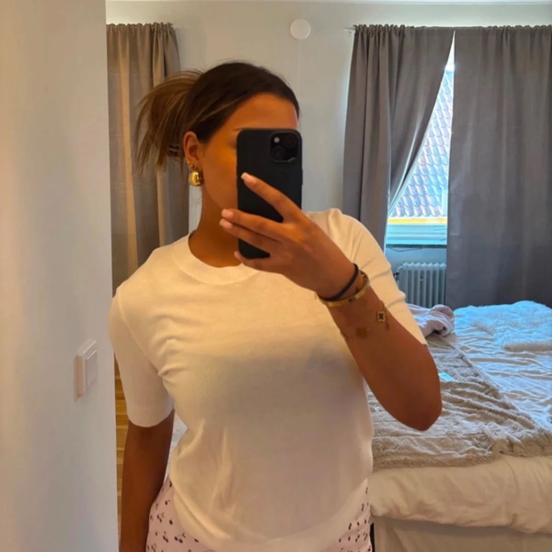 Vit stickad topp - 1