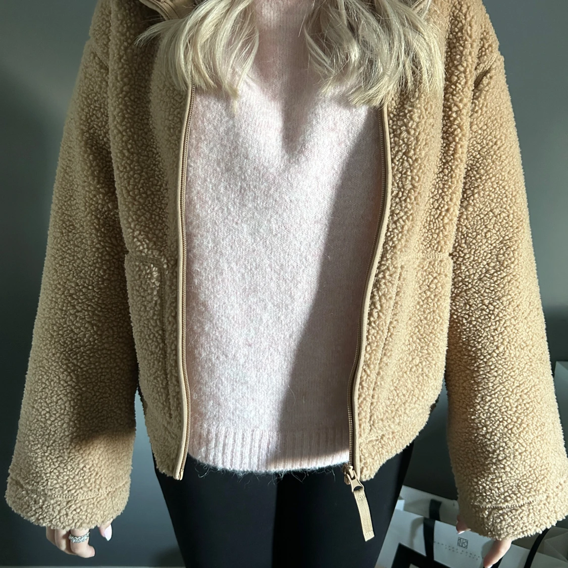 Beige teddyjacka - 92