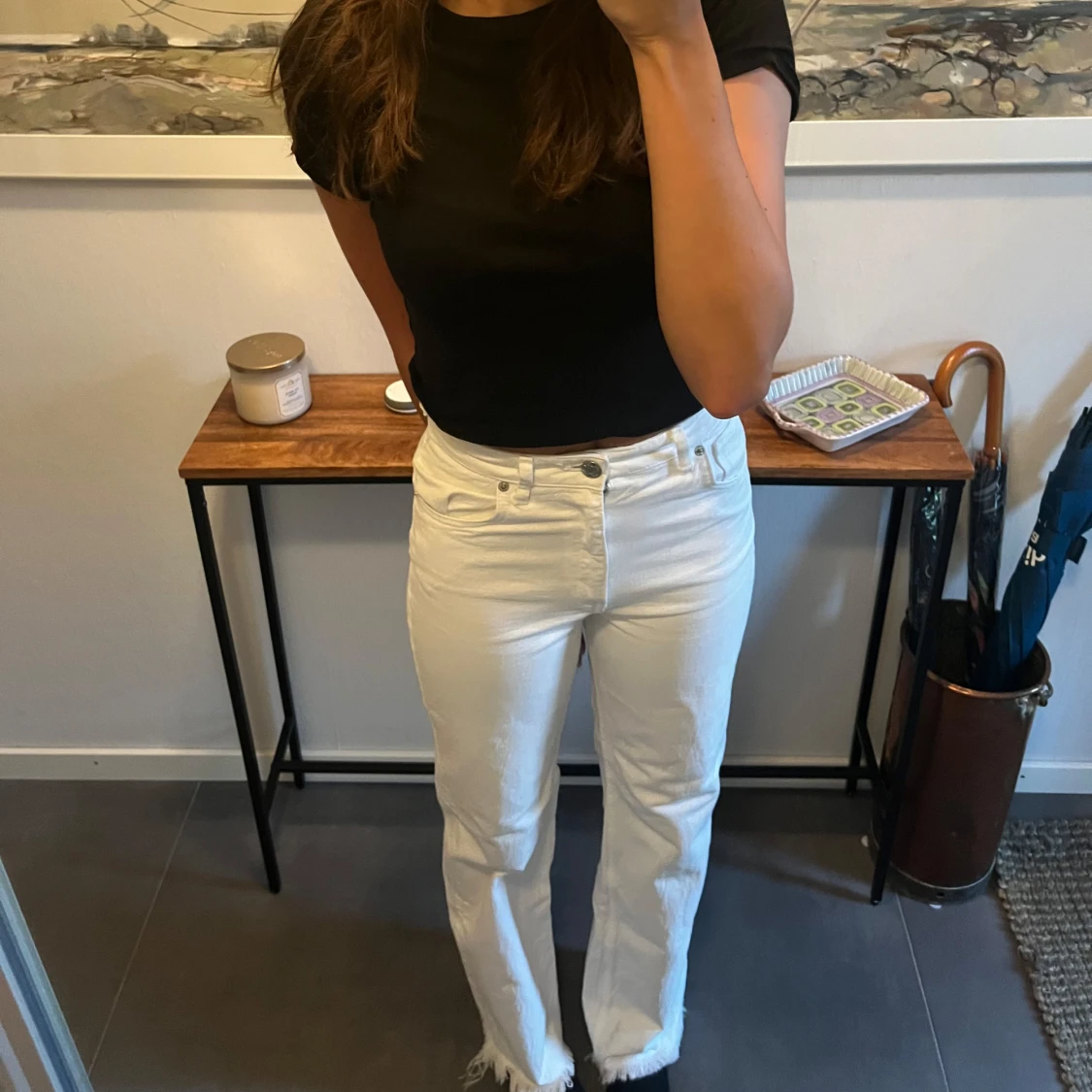 Hughwaist straight jeans