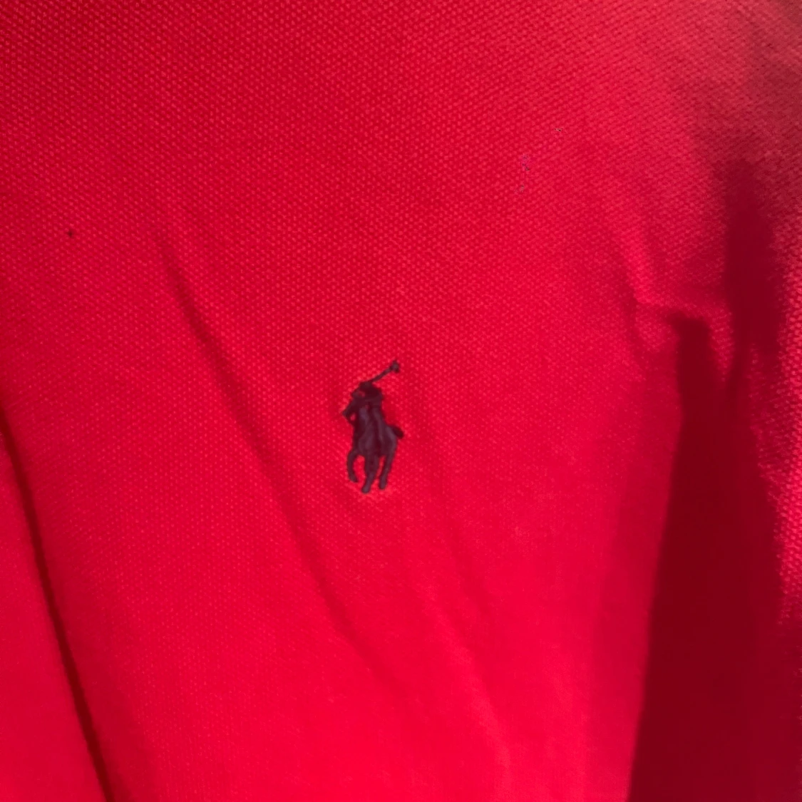 Röd kortärmad pikétröja från Ralph Lauren - 92